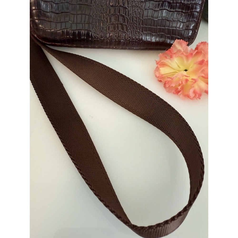 100% Genuine Leather Unisex Shoulder Bag Crocodile Pattern Bag 11" Messenger Bag - Picture 11 of 16